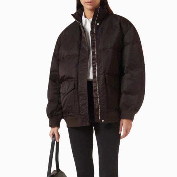 THEORY oversized puffer jacket in recycled nylon - mink - Picture 3 of 6